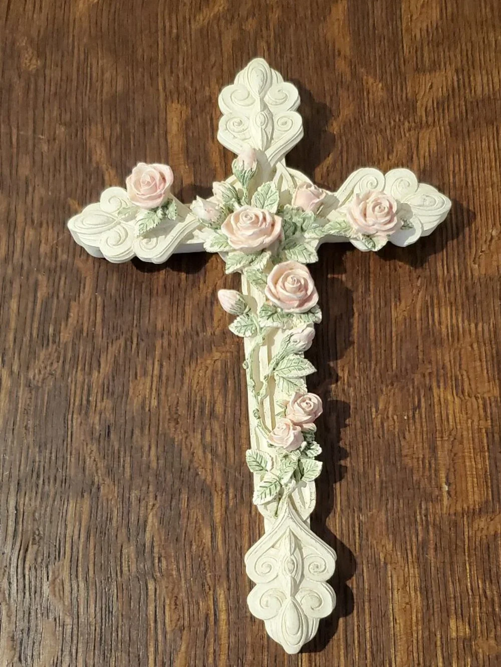 Roses and Doves 2pc Cross with base